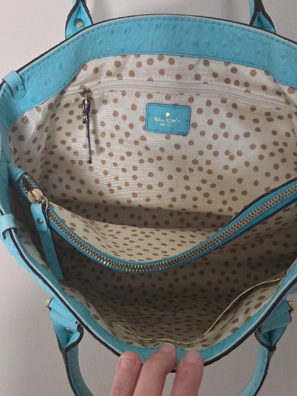 Kate Spade Ostrich Turqouise Tote Handbag